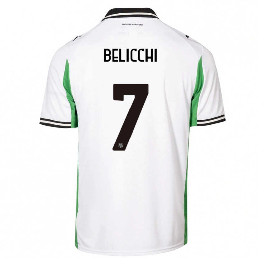 Danxen Hombre Camiseta Gianmarco Belicchi #7 Blanco Verde Negro 2ª Equipación 2025/26 La Camisa