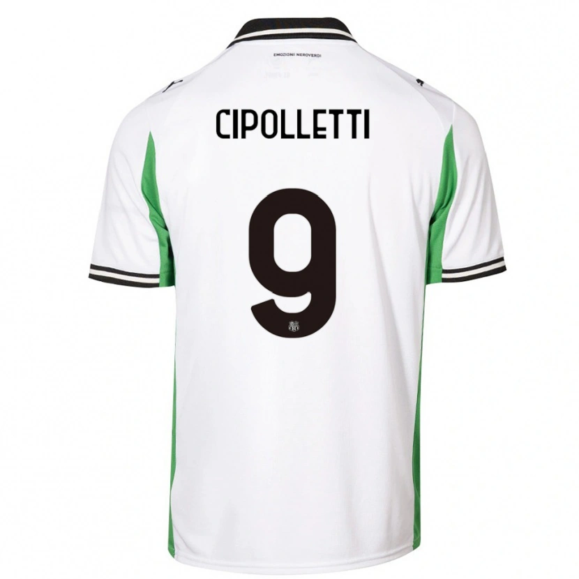 Danxen Hombre Camiseta Matteo Cipolletti #9 Blanco Verde Negro 2ª Equipación 2025/26 La Camisa