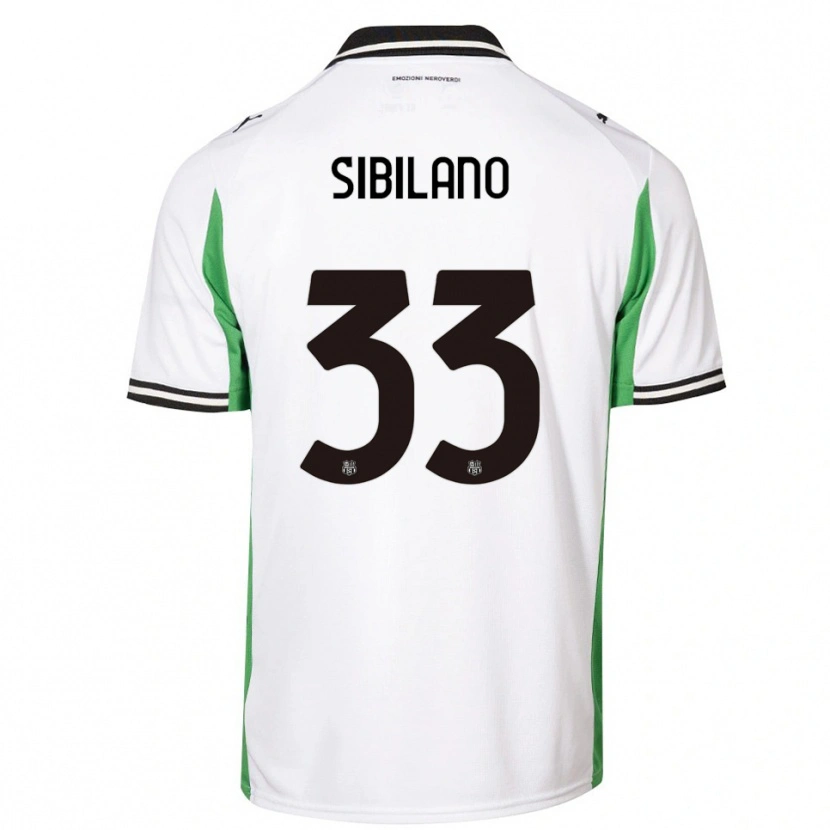 Danxen Hombre Camiseta Alessio Sibilano #33 Blanco Verde Negro 2ª Equipación 2025/26 La Camisa