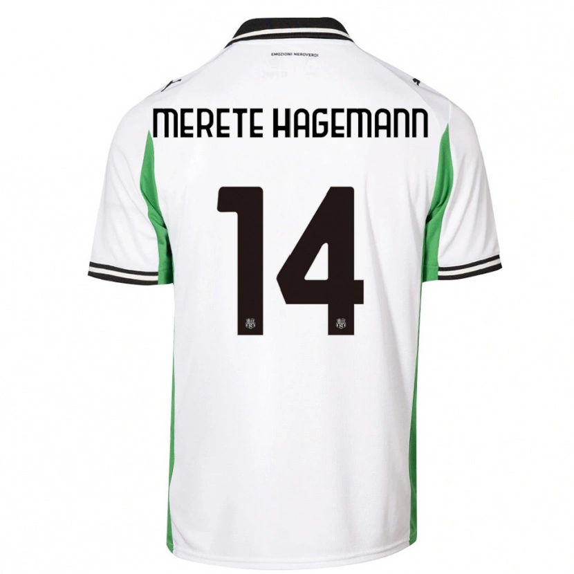 Danxen Hombre Camiseta Maja Merete Hagemann #14 Blanco Verde Negro 2ª Equipación 2025/26 La Camisa