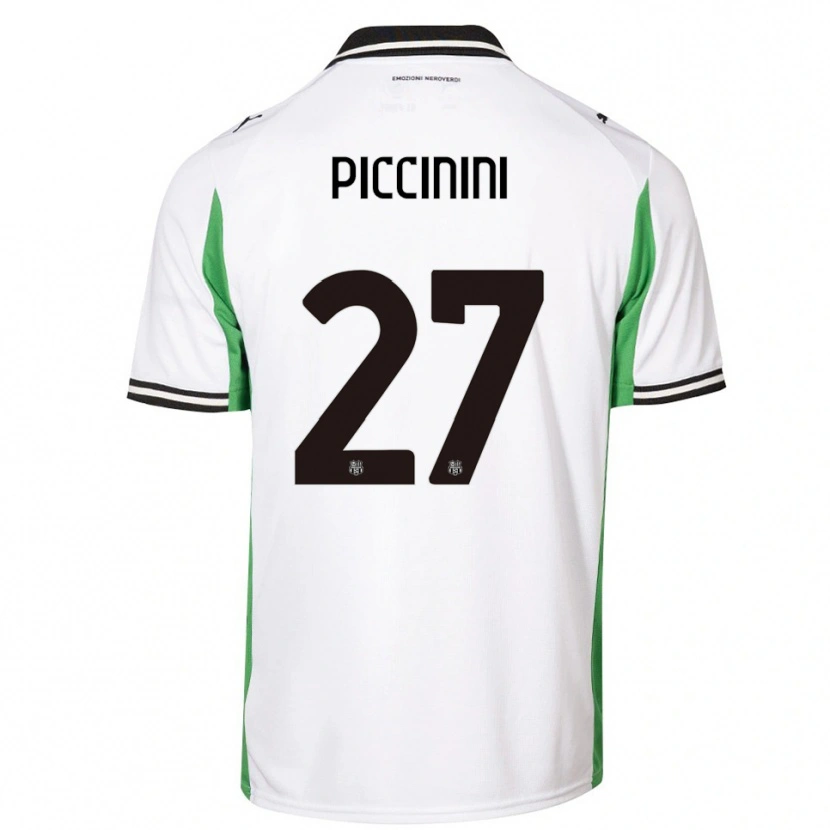 Danxen Hombre Camiseta Stefano Piccinini #27 Blanco Verde Negro 2ª Equipación 2025/26 La Camisa