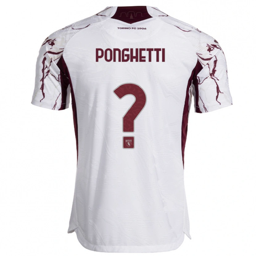 Danxen Hombre Camiseta Matteo Ponghetti #0 Blanco Borgoña 2ª Equipación 2025/26 La Camisa