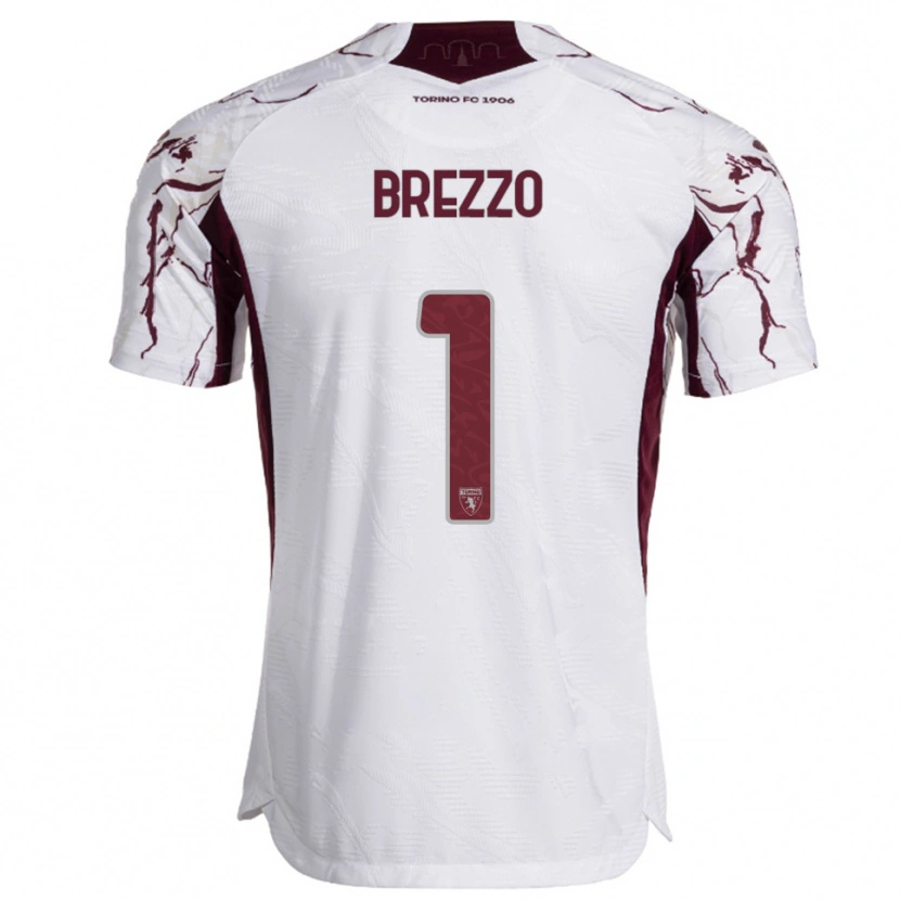 Danxen Hombre Camiseta Matteo Brezzo #1 Blanco Borgoña 2ª Equipación 2025/26 La Camisa