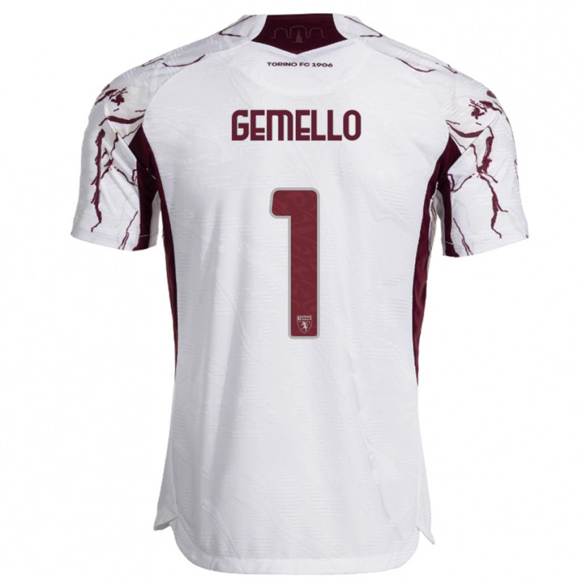 Danxen Hombre Camiseta Luca Gemello #1 Blanco Borgoña 2ª Equipación 2025/26 La Camisa