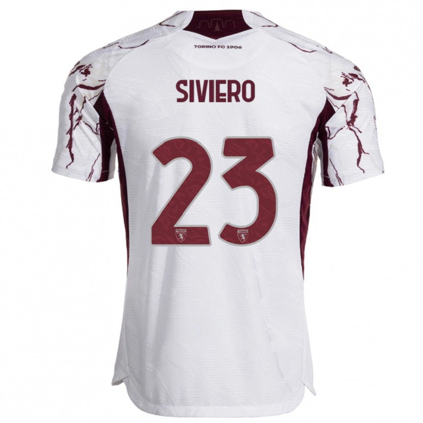 Danxen Hombre Camiseta Lapo Siviero #23 Blanco Borgoña 2ª Equipación 2025/26 La Camisa