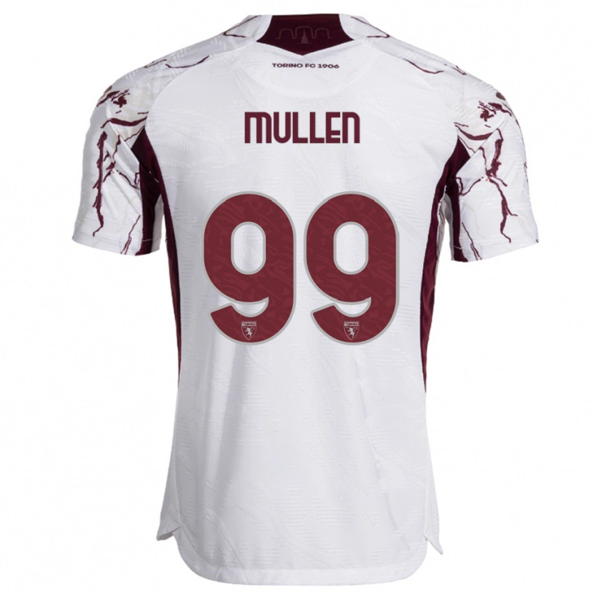Danxen Hombre Camiseta Senan Mullen #99 Blanco Borgoña 2ª Equipación 2025/26 La Camisa