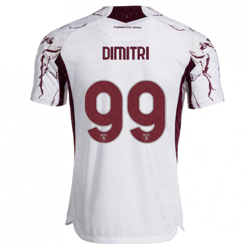 Danxen Hombre Camiseta Matteo Dimitri #99 Blanco Borgoña 2ª Equipación 2025/26 La Camisa