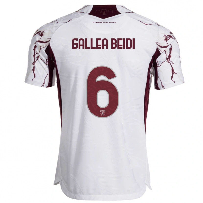 Danxen Hombre Camiseta Francesco Gallea Beidi #6 Blanco Borgoña 2ª Equipación 2025/26 La Camisa