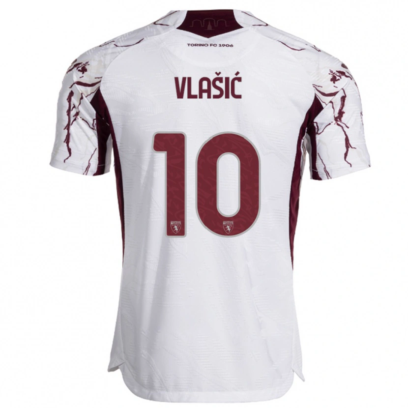 Danxen Hombre Camiseta Nikola Vlašić #10 Blanco Borgoña 2ª Equipación 2025/26 La Camisa