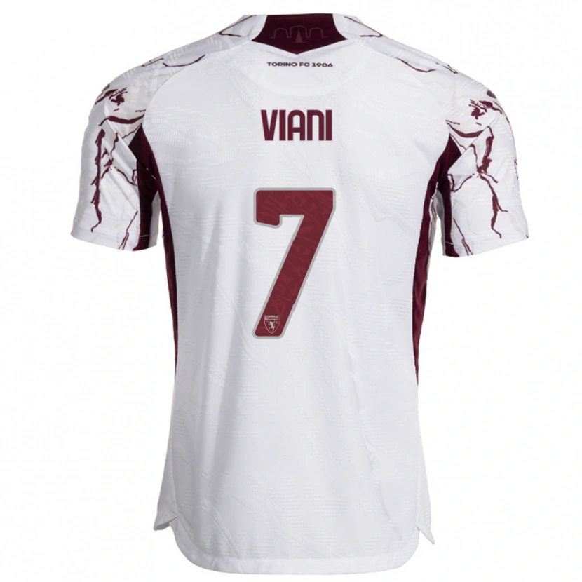 Danxen Hombre Camiseta Pietro Viani #7 Blanco Borgoña 2ª Equipación 2025/26 La Camisa
