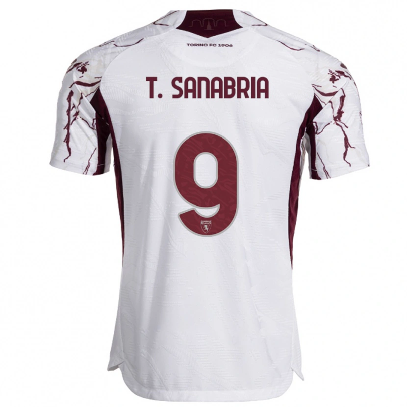 Danxen Hombre Camiseta Antonio Sanabria #9 Blanco Borgoña 2ª Equipación 2025/26 La Camisa