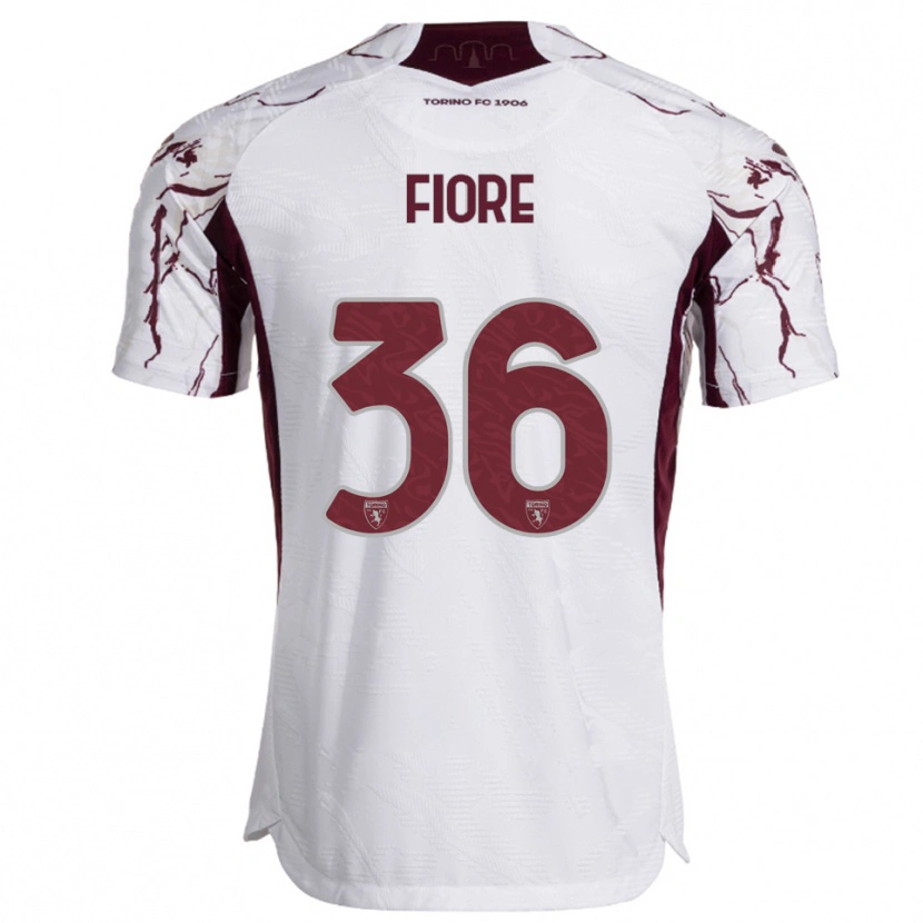 Danxen Hombre Camiseta Jean Fiore #36 Blanco Borgoña 2ª Equipación 2025/26 La Camisa