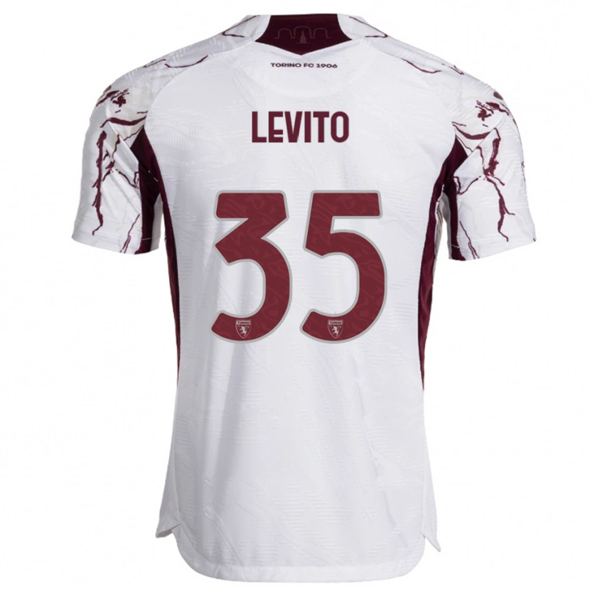 Danxen Hombre Camiseta Isabeau Levito #35 Blanco Borgoña 2ª Equipación 2025/26 La Camisa