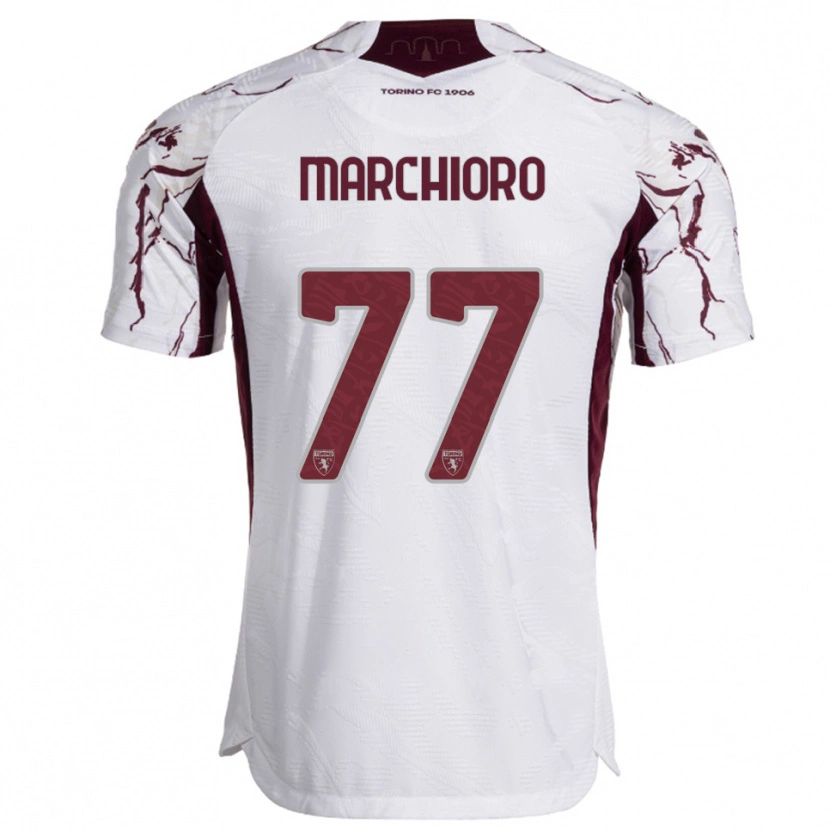 Danxen Hombre Camiseta Raffaele Marchioro #77 Blanco Borgoña 2ª Equipación 2025/26 La Camisa