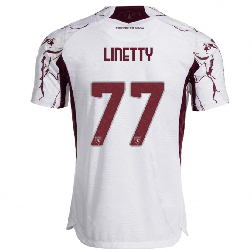 Danxen Hombre Camiseta Karol Linetty #77 Blanco Borgoña 2ª Equipación 2025/26 La Camisa