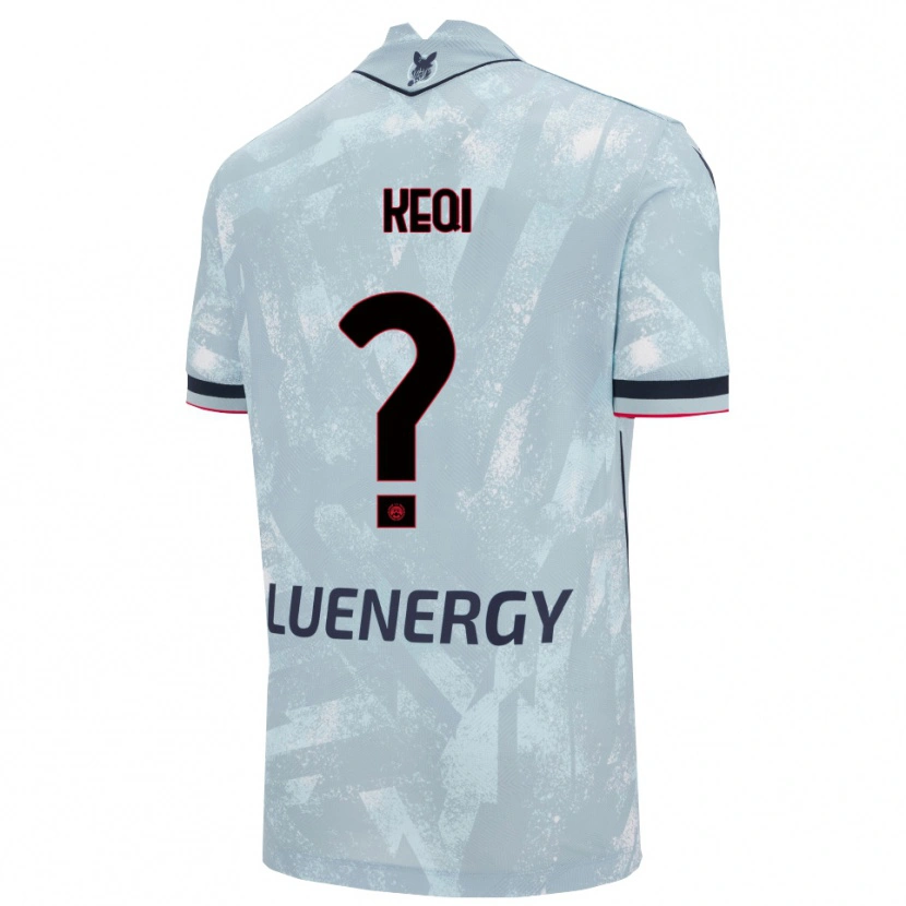 Danxen Hombre Camiseta Andrea Keqi #0 Azul Claro Negro 2ª Equipación 2025/26 La Camisa