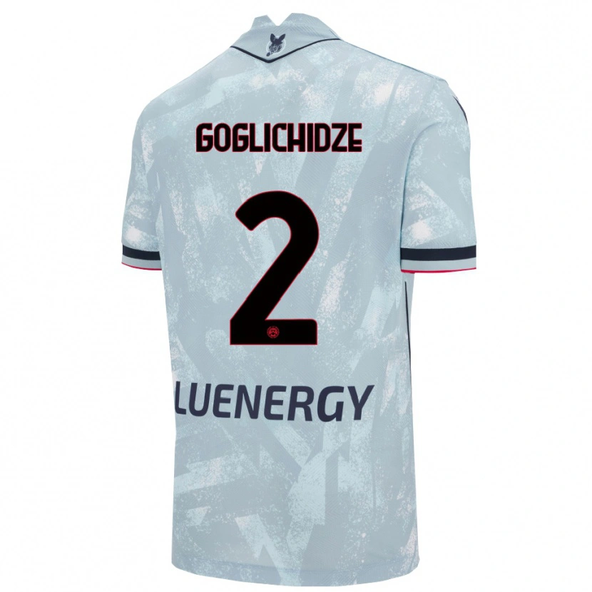 Danxen Hombre Camiseta Saba Goglichidze #2 Azul Claro Negro 2ª Equipación 2025/26 La Camisa