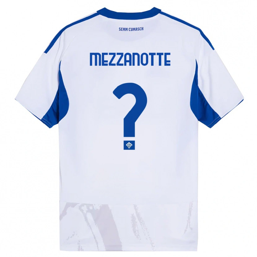 Danxen Hombre Camiseta Davide Mezzanotte #0 Blanco Azul 2ª Equipación 2025/26 La Camisa
