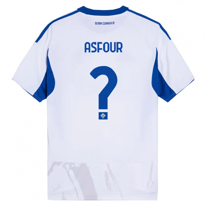 Danxen Hombre Camiseta Adam Asfour #0 Blanco Azul 2ª Equipación 2025/26 La Camisa