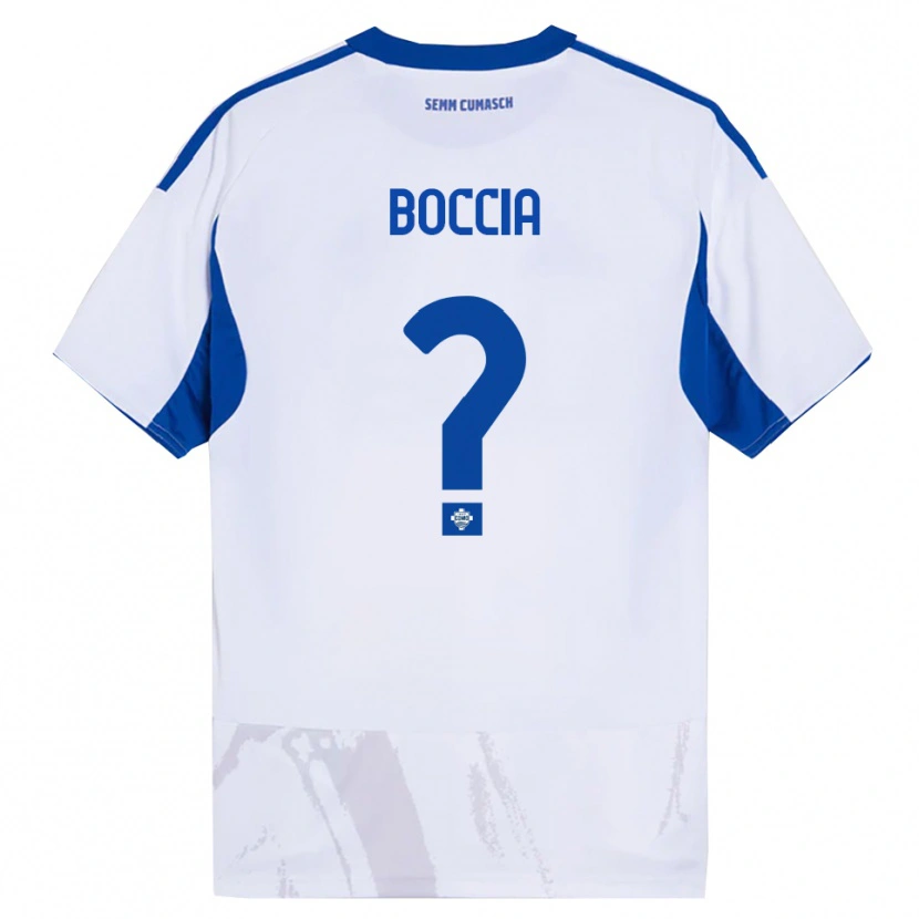 Danxen Hombre Camiseta Thomas Boccia #0 Blanco Azul 2ª Equipación 2025/26 La Camisa