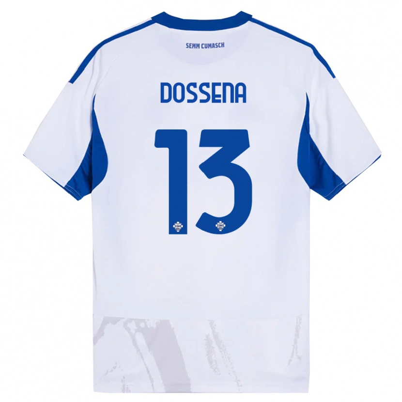 Danxen Hombre Camiseta Alberto Dossena #13 Blanco Azul 2ª Equipación 2025/26 La Camisa