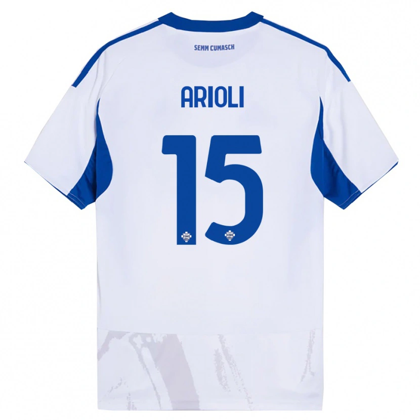 Danxen Hombre Camiseta Mattia Arioli #15 Blanco Azul 2ª Equipación 2025/26 La Camisa