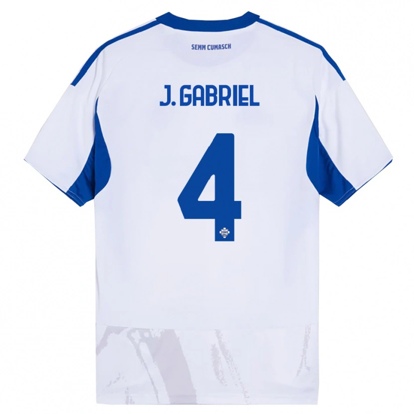 Danxen Hombre Camiseta João Gabriel #4 Blanco Azul 2ª Equipación 2025/26 La Camisa