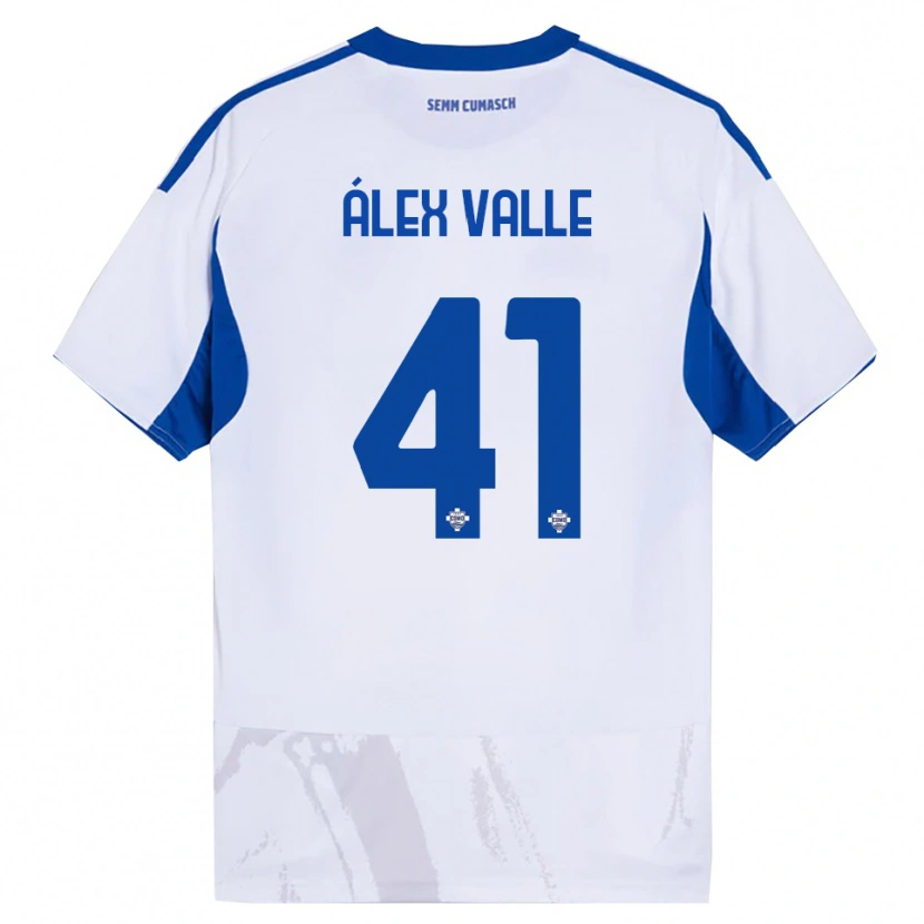 Danxen Hombre Camiseta Álex Valle #41 Blanco Azul 2ª Equipación 2025/26 La Camisa
