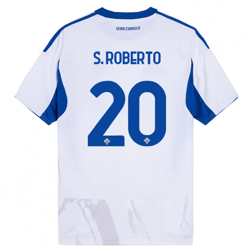 Danxen Hombre Camiseta Sergi Roberto #20 Blanco Azul 2ª Equipación 2025/26 La Camisa