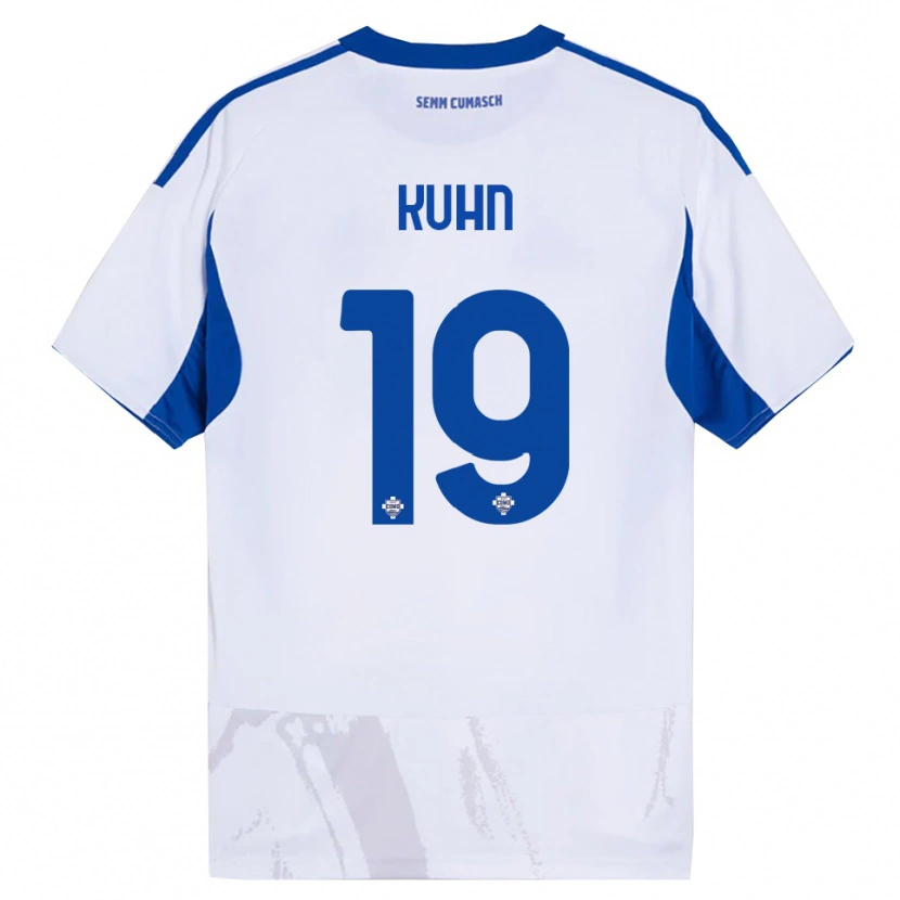 Danxen Hombre Camiseta Nicolas Kühn #19 Blanco Azul 2ª Equipación 2025/26 La Camisa