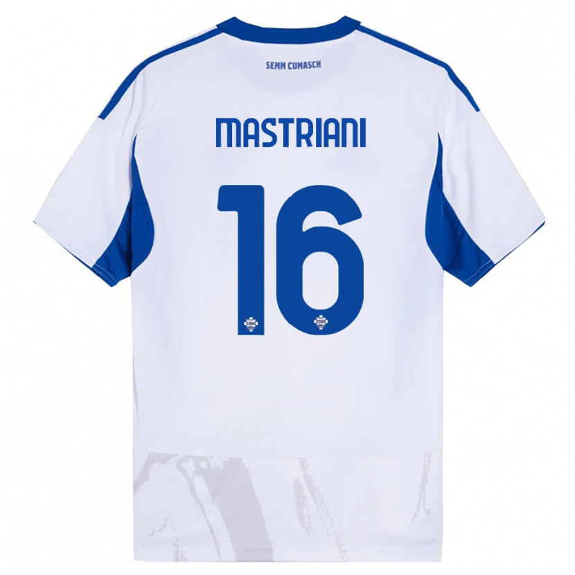 Danxen Hombre Camiseta Salvatore Mastriani #16 Blanco Azul 2ª Equipación 2025/26 La Camisa