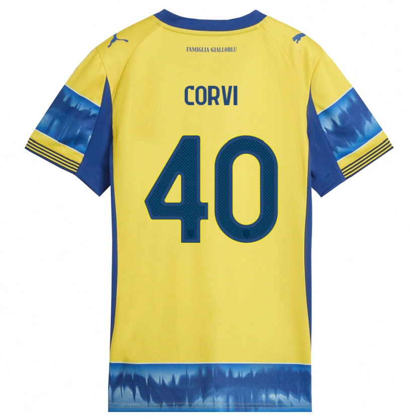 Danxen Hombre Camiseta Edoardo Corvi #40 Amarillo Azul 2ª Equipación 2025/26 La Camisa