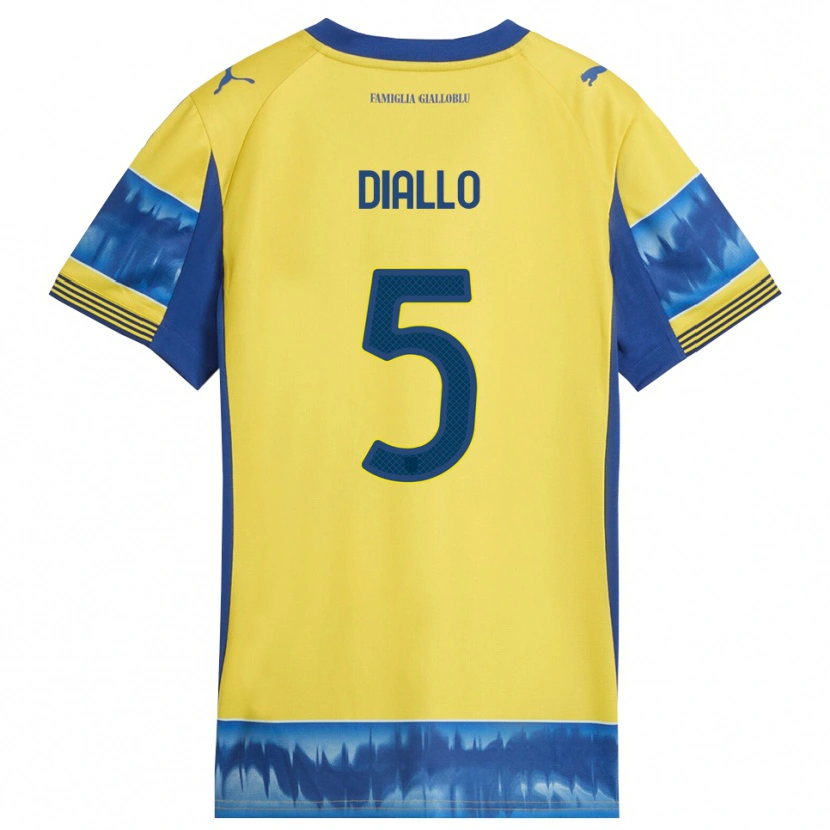 Danxen Hombre Camiseta Djibril Diallo #5 Amarillo Azul 2ª Equipación 2025/26 La Camisa