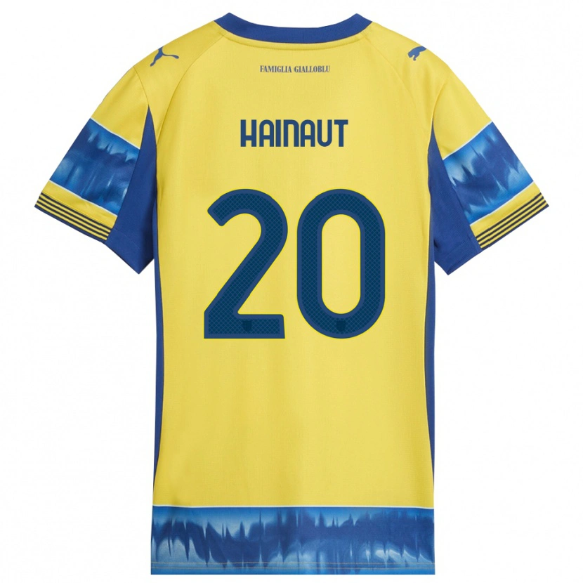 Danxen Hombre Camiseta Antoine Hainaut #20 Amarillo Azul 2ª Equipación 2025/26 La Camisa
