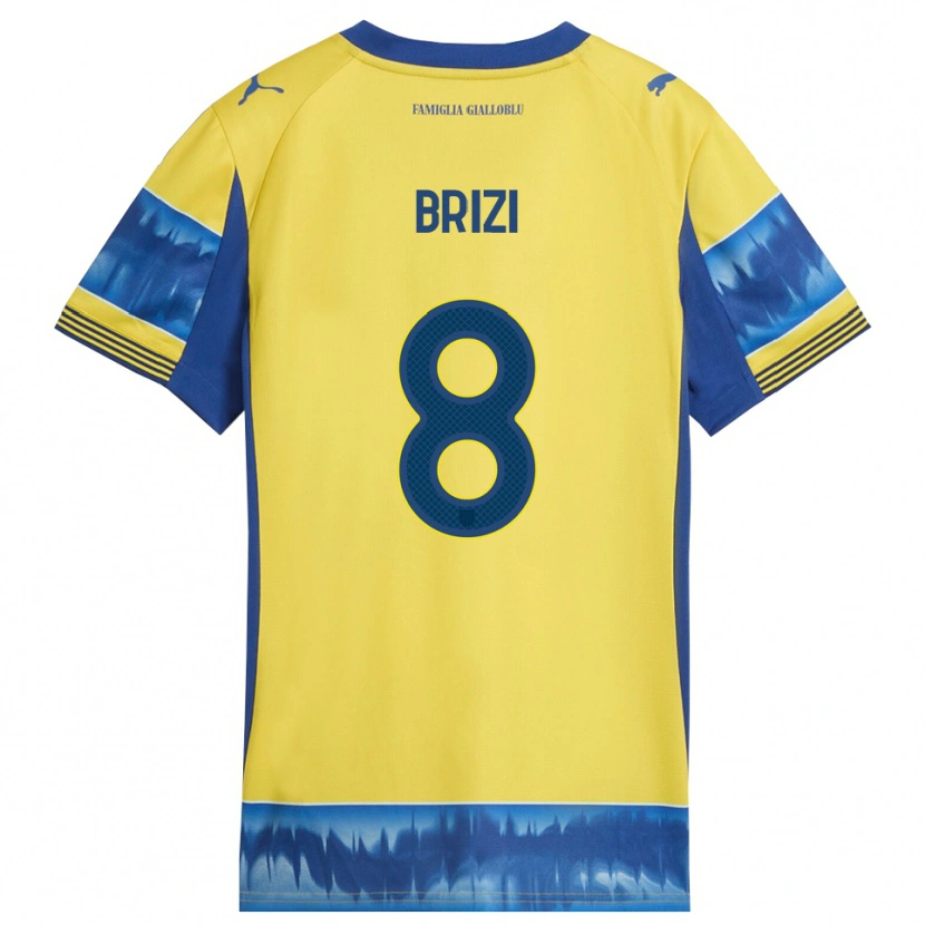 Danxen Hombre Camiseta Andrea Brizi #8 Amarillo Azul 2ª Equipación 2025/26 La Camisa