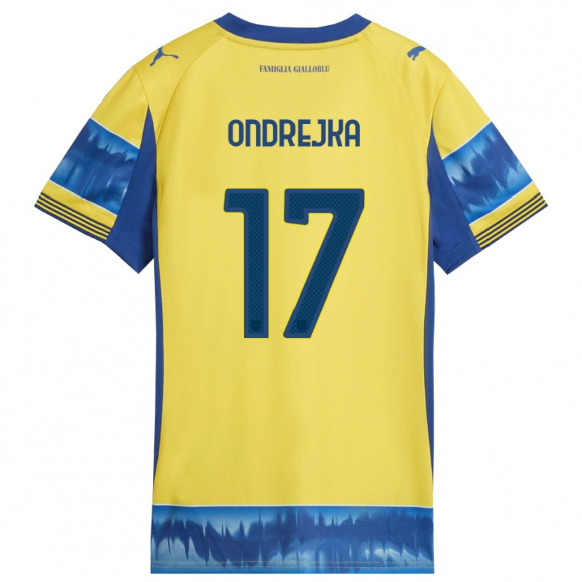 Danxen Hombre Camiseta Jacob Ondrejka #17 Amarillo Azul 2ª Equipación 2025/26 La Camisa