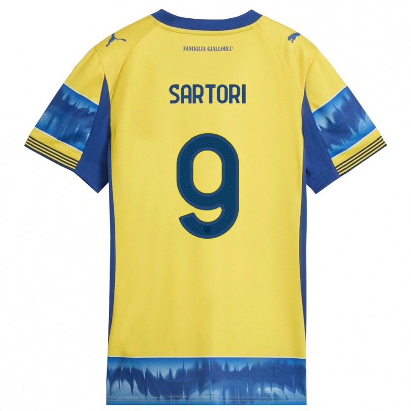 Danxen Hombre Camiseta Francesco Sartori #9 Amarillo Azul 2ª Equipación 2025/26 La Camisa