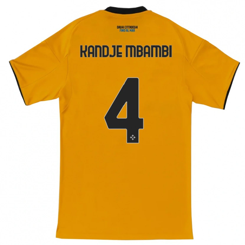 Danxen Hombre Camiseta Jeremy Kandje Mbambi #4 Naranja Azul 2ª Equipación 2025/26 La Camisa