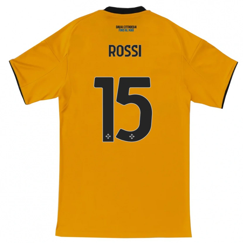 Danxen Hombre Camiseta Jacopo Rossi #15 Naranja Azul 2ª Equipación 2025/26 La Camisa