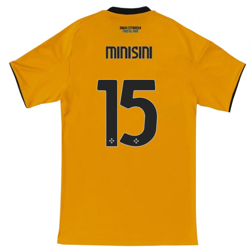 Danxen Hombre Camiseta Niccolò Minisini #15 Naranja Azul 2ª Equipación 2025/26 La Camisa