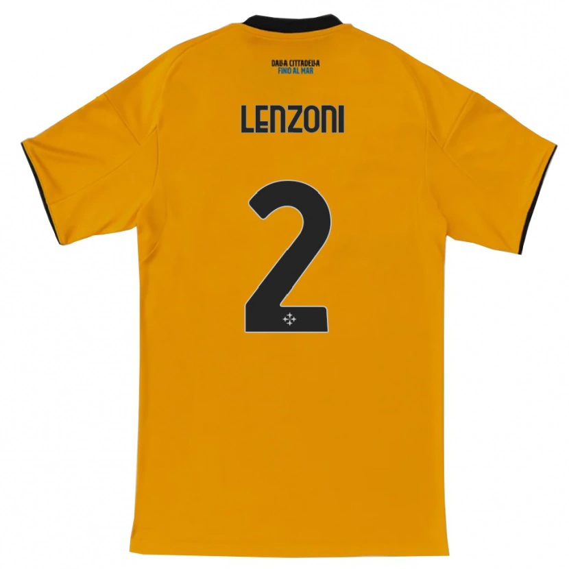 Danxen Hombre Camiseta Samuele Lenzoni #2 Naranja Azul 2ª Equipación 2025/26 La Camisa