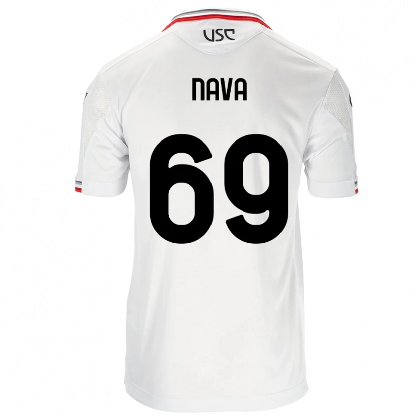 Danxen Hombre Camiseta Lapo Nava #69 Blanco Rojo 2ª Equipación 2025/26 La Camisa