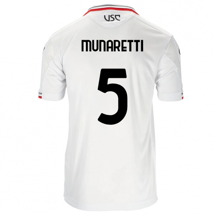 Danxen Hombre Camiseta Luca Munaretti #5 Blanco Rojo 2ª Equipación 2025/26 La Camisa