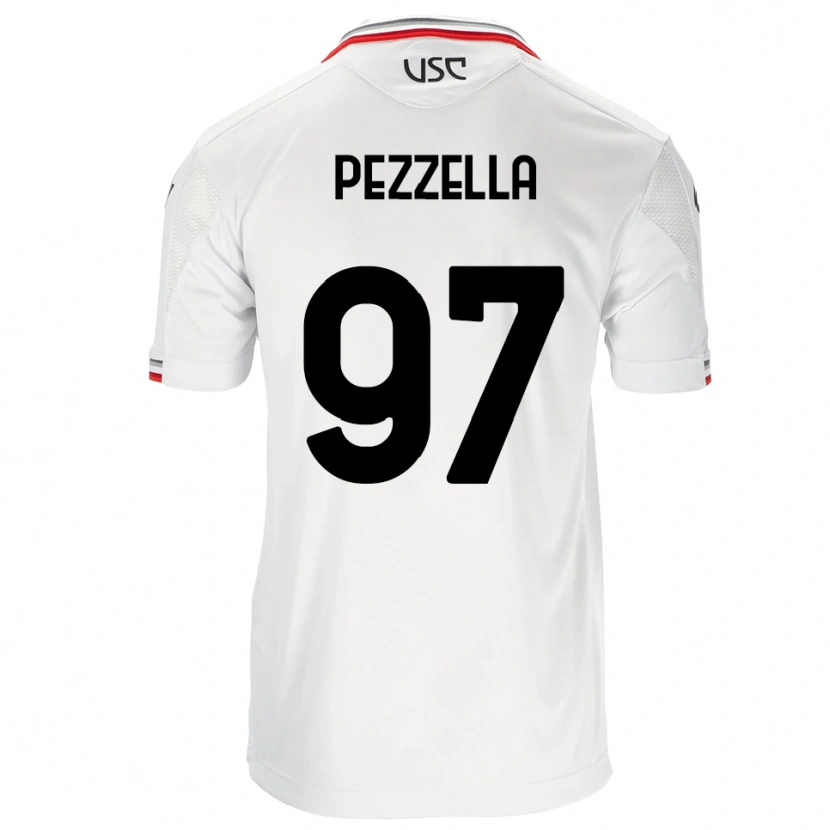 Danxen Hombre Camiseta Giuseppe Pezzella #97 Blanco Rojo 2ª Equipación 2025/26 La Camisa