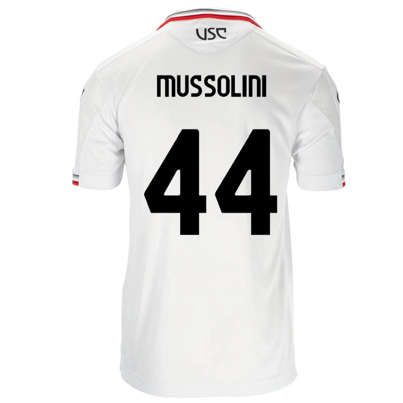 Danxen Hombre Camiseta Romano Floriani Mussolini #44 Blanco Rojo 2ª Equipación 2025/26 La Camisa