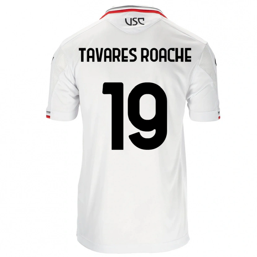 Danxen Hombre Camiseta Carter Tavares Roache #19 Blanco Rojo 2ª Equipación 2025/26 La Camisa