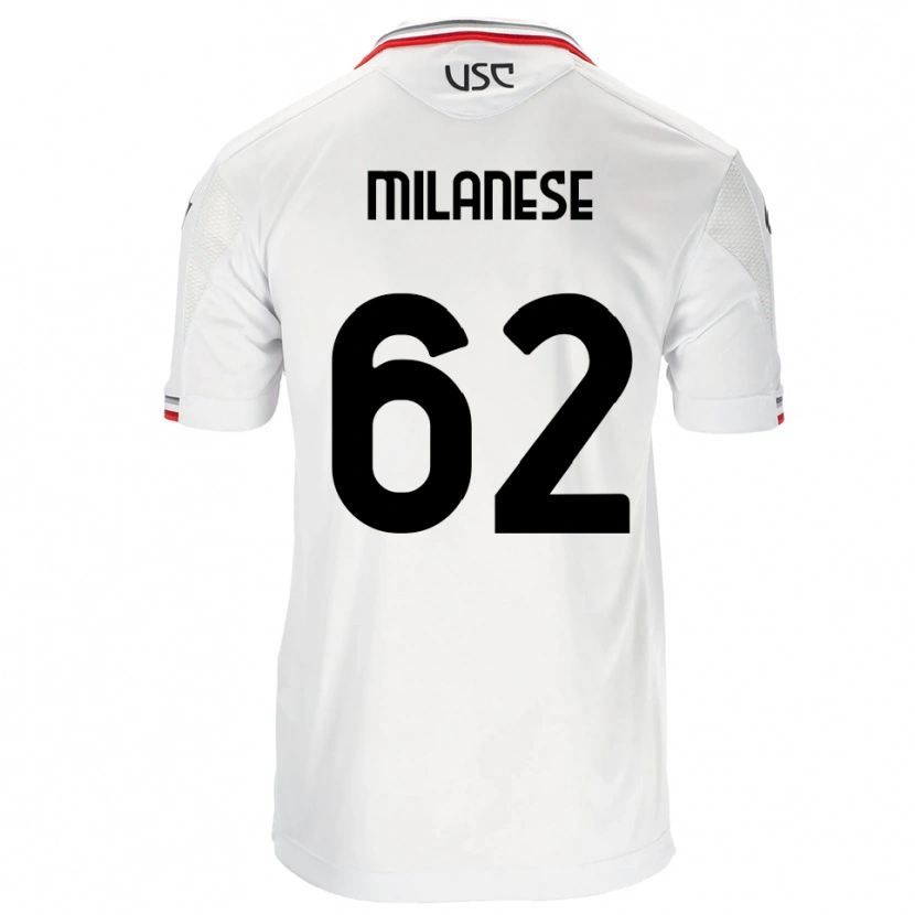 Danxen Hombre Camiseta Tommaso Milanese #62 Blanco Rojo 2ª Equipación 2025/26 La Camisa