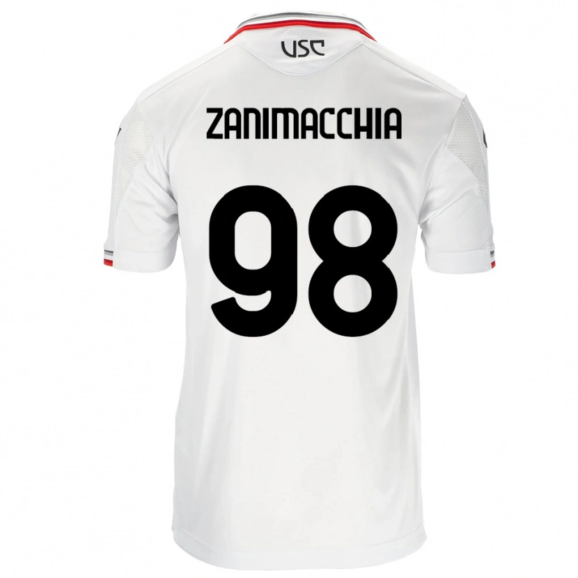 Danxen Hombre Camiseta Luca Zanimacchia #98 Blanco Rojo 2ª Equipación 2025/26 La Camisa