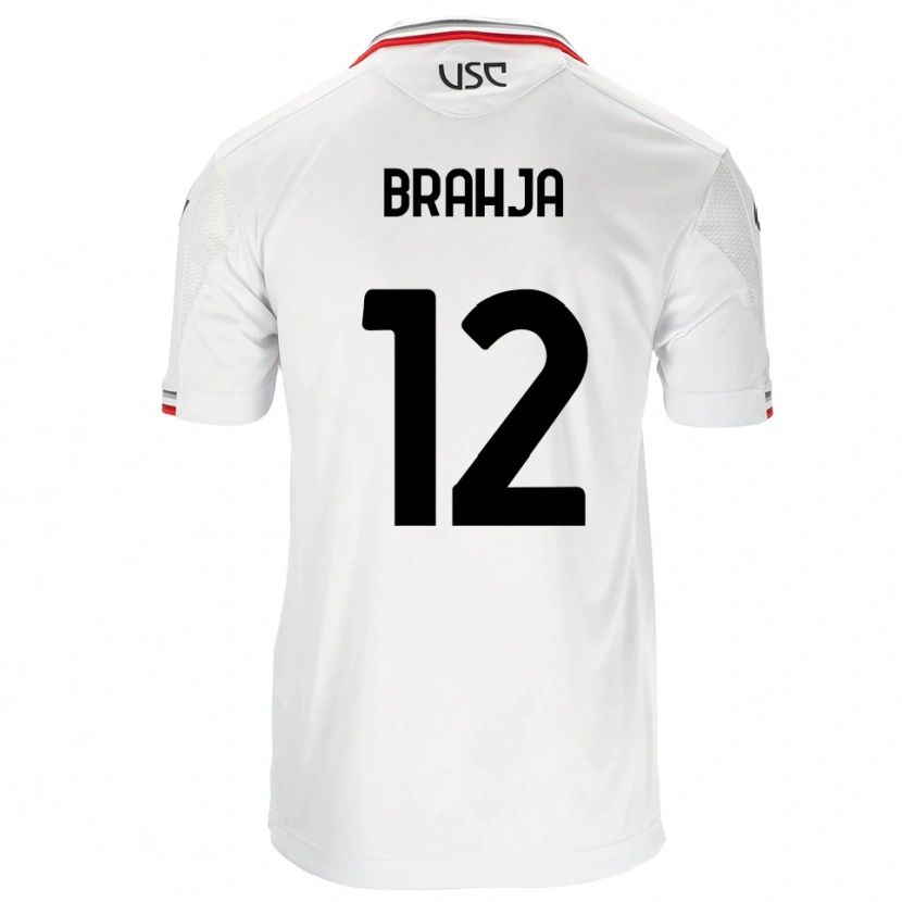 Danxen Hombre Camiseta Thomas Brahja #12 Blanco Rojo 2ª Equipación 2025/26 La Camisa
