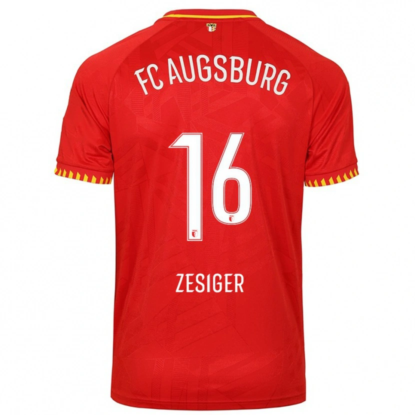 Danxen Hombre Camiseta Cédric Zesiger #16 Rojo Amarillo 2ª Equipación 2025/26 La Camisa